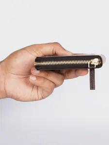 DailyObjects Women Brown Printed Zip Around Wallet