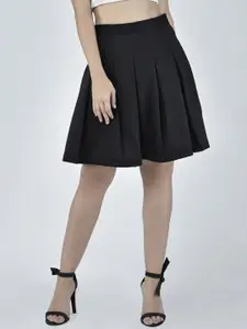Martini Women Black Solid Flared Skirt