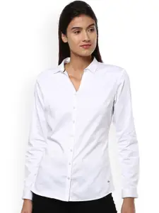 Allen Solly Woman White Regular Fit Solid Casual Shirt