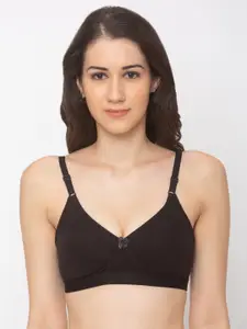 Candyskin Black Solid Non-Wired Non Padded Everyday Bra CSB204BK