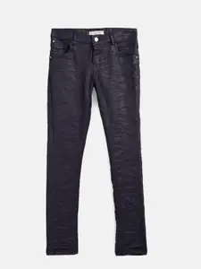 Gini and Jony Girls Navy Blue Regular Fit Mid-Rise Clean Look Stretchable Jeans
