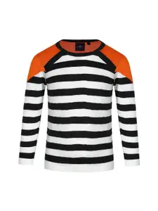 Cayman Girls Orange & Black Striped Pullover