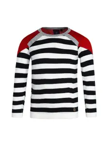 Cayman Girls Red & Black Striped Pullover