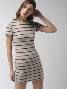 FOREVER 21 Women Striped Bodycon Dress