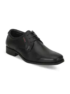 Red Chief Men Black Solid Leather Formal Derbys