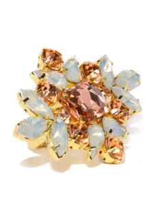 Zaveri Pearls Women Gold-Toned Floral Adjustable Finger Ring