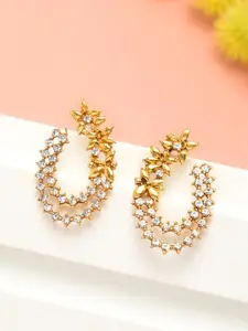 Zaveri Pearls Gold-Toned Circular Studs