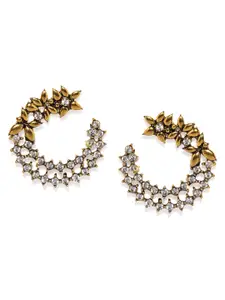 Zaveri Pearls Gold-Toned Antique Stud Earrings