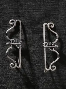 Voylla Silver-Plated Brass Oxidised Contemporary Ear Cuff