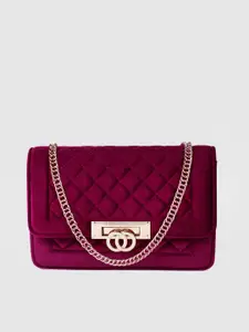 Lino Perros Magenta Quilted Velvet Satchel