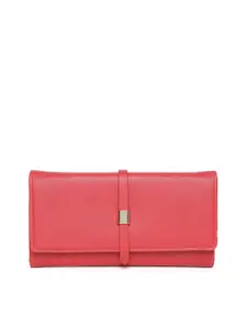 Lino Perros Women Red Solid Three Fold Wallet