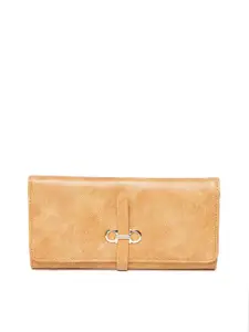 Lino Perros Women Tan Brown Solid Three Fold Wallet