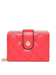 Lino Perros Women Red Quilted Two Fold Wallet