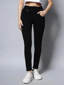 High Star Women Black Slim Fit High-Rise Clean Look Stretchable Jeans