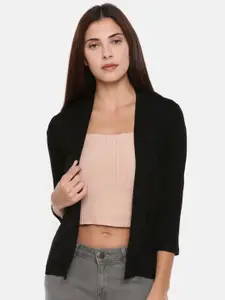 CODE by Lifestyle Women Black Solid Open Front Shrug