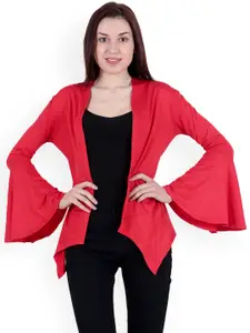 SCORPIUS Red Solid Open Front Shrug