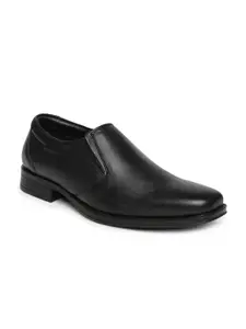 Red Chief Men Black Leather Semiformal Slip-Ons