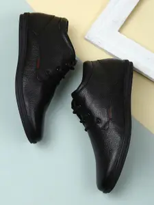 Red Chief Men Black Formal Leather Derby Shoes