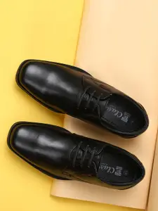 Red Chief Men Black Leather Derbys