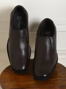 Red Chief Men Brown Leather Formal Slip-On Shoes