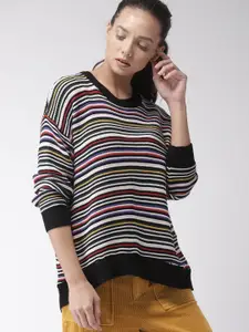 FOREVER 21 Women Multicoloured Striped Pullover