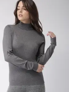 FOREVER 21 Women Grey Solid Pullover