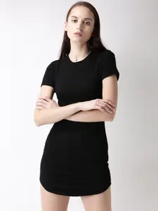 FOREVER 21 FOREVER 21 Women Black Solid Bodycon Mini Dress