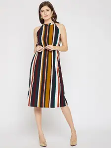 RARE Women Multicoloured Striped A-Line Dress