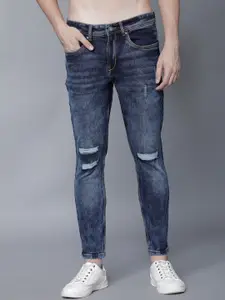 LOCOMOTIVE Men Blue Tapered Fit Mid-Rise Mildly Distressed Stretchable Jeans