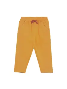 MINI KLUB Boys Mustard Yellow Solid Track Pants