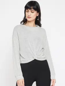 Marie Claire Women Grey Printed Sweatshirt