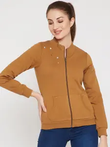 Marie Claire Women Brown Solid Sweatshirt