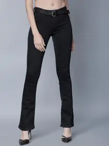 Tokyo Talkies Women Black Bootcut Mid-Rise Clean Look Jeans