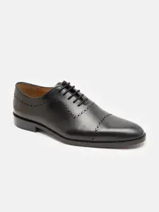 HATS OFF ACCESSORIES Men Black Genuine Leather Formal Oxford Shoes