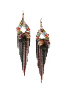 Jewels Galaxy Multicoloured Handcrafted Tasseled Contemporary Drop Earrings