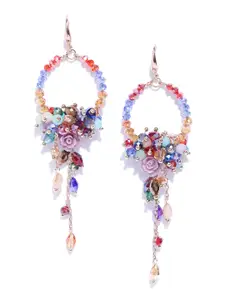 Jewels Galaxy Multicoloured Gold-Plated Beaded Handcrafted Contemporary Drop Earrings