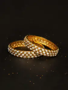 Rubans Gold-Plated Handcrafted Set of 2 Bangles