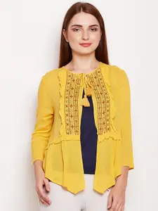Oxolloxo Yellow Solid Open Front Shrug