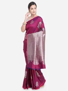 Varkala Silk Sarees Magenta Art Silk Woven Design Banarasi Saree