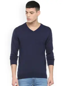 Allen Solly Men Navy Blue Solid Sweater