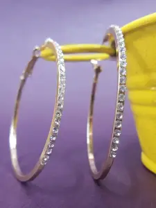 OOMPH Rose Gold-Toned Handcrafted Circular Hoop Earrings