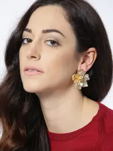 OOMPH Gold-Plated Handcrafted Floral Drop Earrings