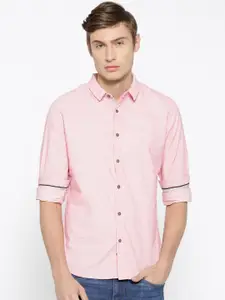 United Colors of Benetton Men Pink Regular Fit Solid Casual Shirt