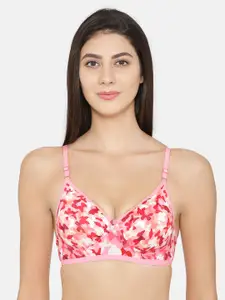 ABELINO Pink Printed Non-Wired Lightly Padded T-shirt Bra APPYPINK01