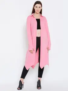 Hypernation Pink Solid Open Front Shrug