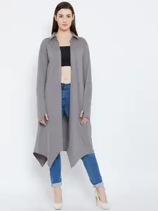 Hypernation Grey Solid Open Front Shrug