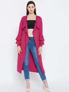 Hypernation Burgundy Solid Open Front Shrug