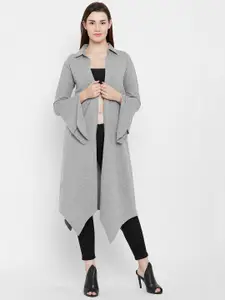Hypernation Grey Solid Open Front Shrug