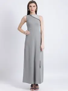 Kazo Women Grey Solid Maxi Dress
