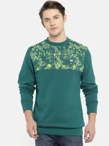 Wildcraft Men Green Printed Crew Sweatshirt